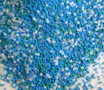 LLDPE granules with blue color additive
